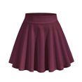 thumbnail image 1 of Mrat Jupe Taille Haute Jupes pour Femmes Dames Été Mode Décontractée Unie Taille Haute Jupe Courte Évasée Jupe Trapèze Mini, 1 of 3
