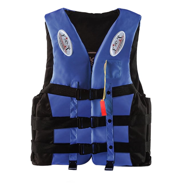 S SERENABLE 360 degree Reflective Life Jacket Swimwear Swim Vest for Floating Kayaking Rafting L Blue