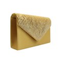 thumbnail image 4 of Youkk Women Envelope Bag Portable Hasp Rhinestone Replacement Stylish Solid Color Party Banquet Bridal Handbag Pouch Gold, 4 of 6