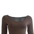 thumbnail image 4 of Robe Longue pour Femmes Manches Longues Col Slim Robe Décontractée Unie, 4 of 6