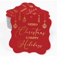 thumbnail image 2 of Inkdotpot Pack Of 50 Merry Christmas & Happy Text Paper Tags DIY Craft Bracket Shape Real Gold Foil Hang Tags, 2 of 7