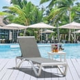 thumbnail image 1 of Domi Outdoor Living Aluminum Chaise Lounge Chair with Adjustable Backrest, All-Weather Textilene, and Side Table for Pool, Deck, Lawn, Backyard (1 Gray Chair with 1 Table), 1 of 7
