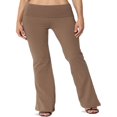thumbnail image 1 of Women‘s PLUS Basic Foldover Waistband Comfy Stretch Cotton Boot Cut Lounge Yoga Pants, 1 of 7