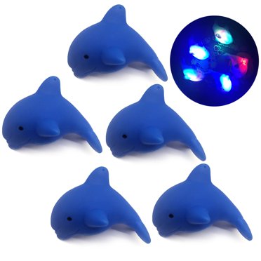 5PCS Kids Bath Toy Creative Dolphin Light up Color Changing Shower Toy Water Toy