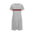 thumbnail image 5 of Chemise de Nuit pour Femme à Manches Courtes, Vêtement de Nuit Confortable, T-Shirts de Nuit Imprimés à Col Rond, Robe de Sommeil Tee, Robe de Pyjama Douce et Ample, Gris G, 5 of 5