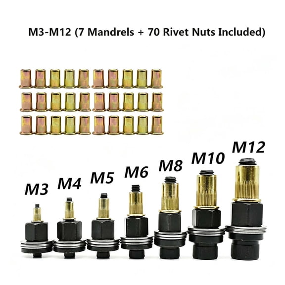 Clearance! Hand Nut Tool Kit Carbon Steel Nutsert Tool For Versatile For Furniture Automotive Industrial Construction Applications