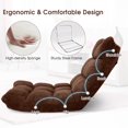 thumbnail image 4 of Costway Adjustable 14-Position Floor Chair Folding Lazy Gaming Sofa Chair Cushioned, 4 of 8