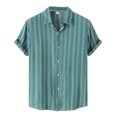 thumbnail image 1 of BOBOGOJP Mens Casual Button Down Shirts Breathable Quick Dry Solid Short Sleeve Shirt,Blue XXL, 1 of 3