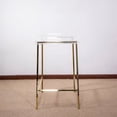 thumbnail image 3 of Heavenly Collection Set of 3 Clear Acrylic & Gold Counter Stools – Ideal for Kitchen Island or Dining Area, 3 of 9