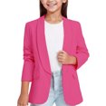 thumbnail image 2 of Girls Blazer Jacket 3-14 Years Long Sleeve Formal Coat Pocket, 2 of 8