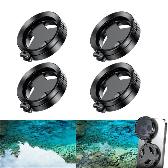 Anti-Glare Magnetic Phone Filter, 52mm Rotatable CPL Lens, 3-Fold Portable, Universal Fit with 15mm Adjustable Bracket, Enhances Colors & Reduces Reflections