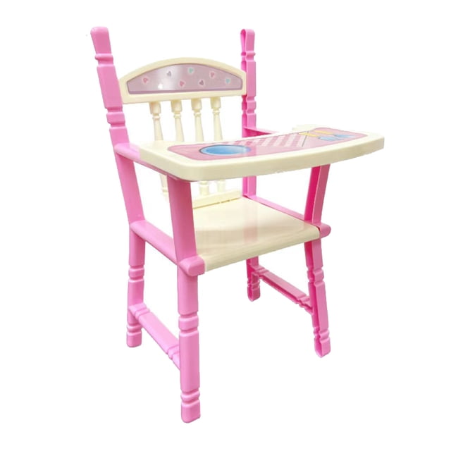 Pink Wide Application Pink High Chair For Babies Easy And Safe To Dinner Chair Baby Dolls Pink Compact And Lightweight Dining Chair Model For 9-11inch Re-born Girl Wide Application Durable Structure