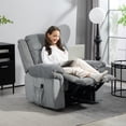 thumbnail image 2 of HOMCOM Fauteuil Inclinable Manuel avec 8 Massages par Vibration, Poches Latérales, Gris, 2 of 10
