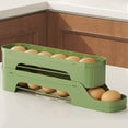 thumbnail image 1 of Vaidha Distributeur d'Oeufs pour Réfrigérateur à 2 Niveaux / Étagère de Rangement d'Oeufs Automatique à Roulettes / Plateau d'Oeufs Transparent Gain de Place pour l'Organisation de la Cuisine / Contient 24 Oeufs, 1 of 6