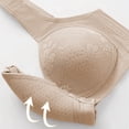 thumbnail image 3 of VEKDONE Woman's Lace Fashion Thin Style Ventilate Front Buckle Bra Without Steel Rim Khaki 36/80BC, 3 of 5