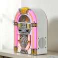 thumbnail image 4 of Arkrocket Athena Mini Jukebox / Tabletop CD Player / Bluetooth Speaker / Radio / USB and SD card Player with Retro LED Lighting System (Pink White), 4 of 5