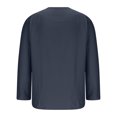 thumbnail image 5 of RXIRUCGD Men's Fashion Fallow Drawstring Solid Color Pockets Long Sleeve V-Neck Tops, Navy, Size: 3XL, 5 of 5