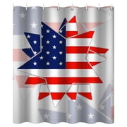 Shower Curtain with Liner and Hooks Shower Curtain for Bathroom Modern Shower Curtain Universal for All Seasons in Bath Long Shower Curtains Set ，American Flag Pattern with Stars and T