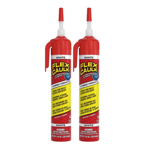 Flex Caulk, Waterproof & Weatherproof Hybrid Polymer Sealant, Strong, Paintable, Indoor, Outdoor, Bath, Shower, Sink, Window, Baseboards, Door, RV, Roof,