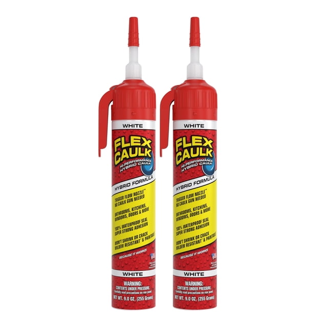 Flex Calfeutrant, Scellant Hybride Polymère Imperméable et Résistant aux Intempéries, Résistant, à Peindre, Intérieur, Extérieur, Bain, Douche, Évier, Fenêtre, Plinthes, Porte, VR, Toit,