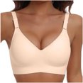 thumbnail image 1 of Yuyuzo Womens Wireless Bras Deep V No Underwire Push up Bras Full Coverage Seamless Bralettes, 1 of 3