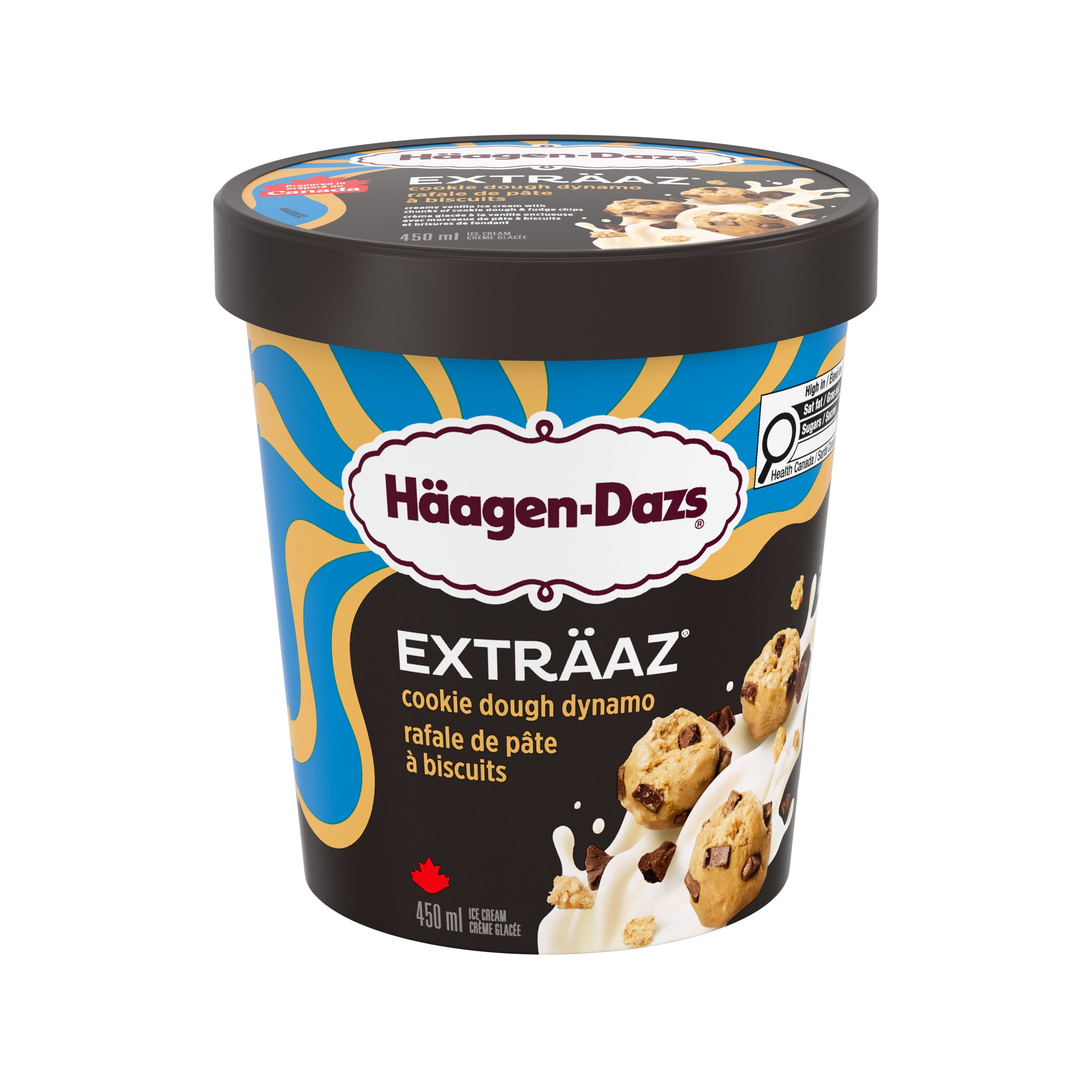 HAAGEN-DAZS EXTRÄAZ rafale pâte à bisc., crème glacée van., pâte biscuits, bris. fondant 450 ml