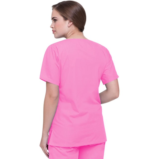 Landau Haut de Blouse Médicale pour Femmes : 4 Poches, Coupe Classique Décontractée, Col en V Durable 8219