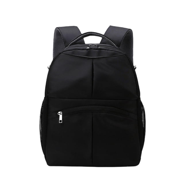 Lipstore Baby Diaper Bag Fashionable Multifunctional Travel Baby Bag in black, made of durable oxford cloth. This backpack diaper bag features a large capacity with dry and wet separation compartments, adjustable shoulder straps, and a top handle. Ideal for carrying baby essentials like diapers, clothes, bottles, and toys during travel, shopping, or outdoor activities.