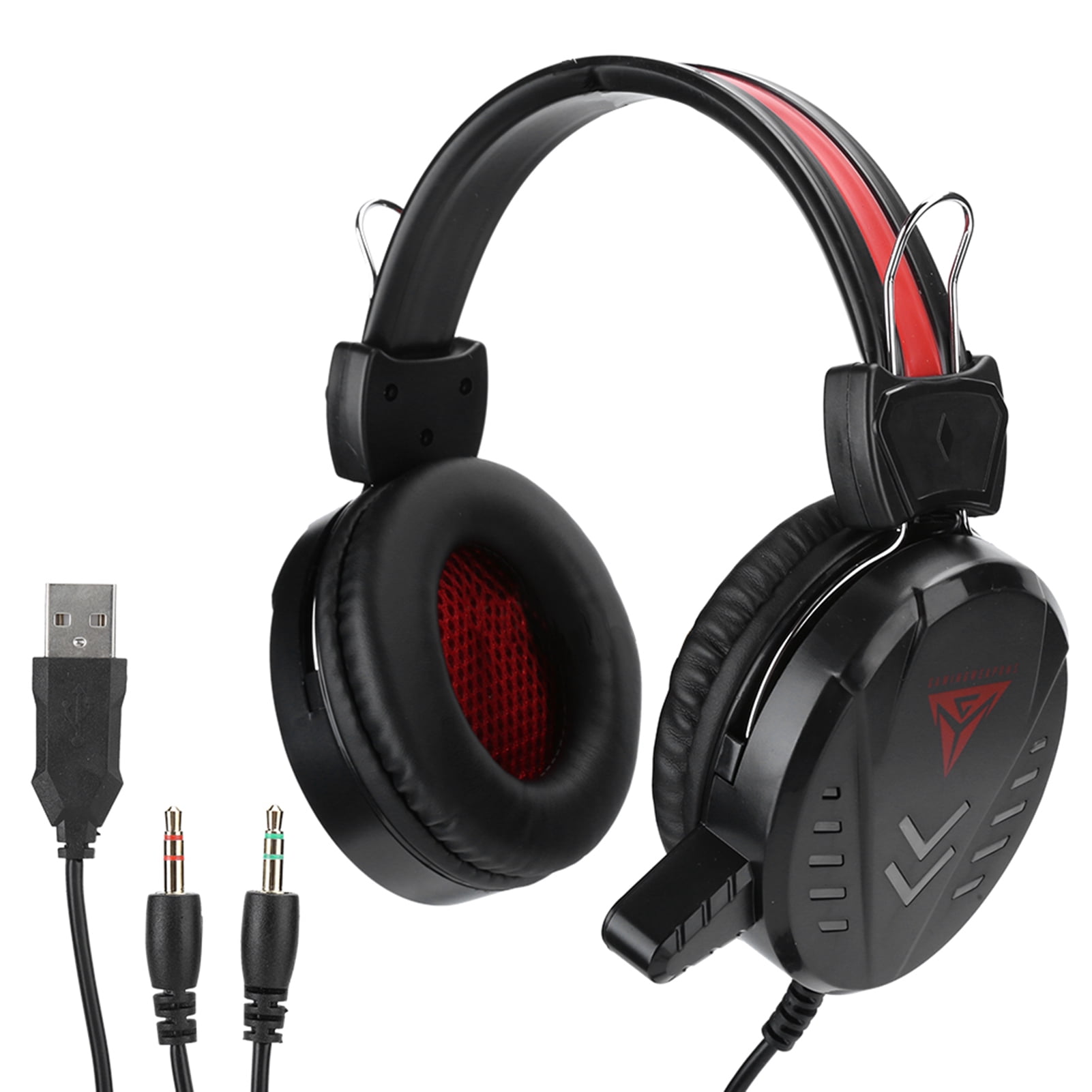 Headphone With Microphone, Wired Over Ear Headphone, Noise-cancelling With LED Light, For Laptop Computer Game Video