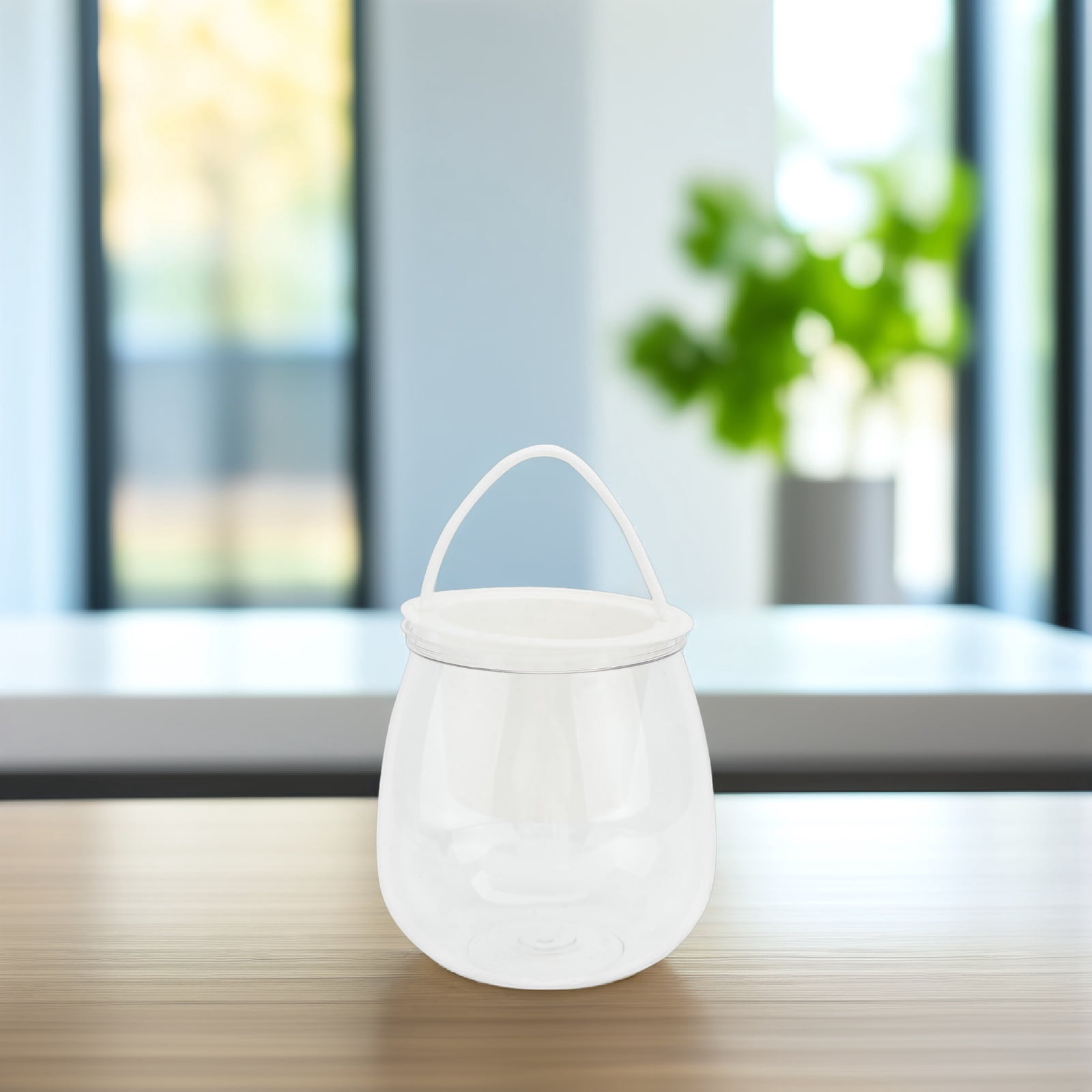 OULII 2pcs Aquatic Plants Planter Pot White Flower Pot for Planting Living Room