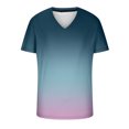 thumbnail image 3 of LSLJS T-Shirt à Imprimé Dégradé pour Hommes, Manches Courtes, Col en V, Pull Athlétique, 3 of 4