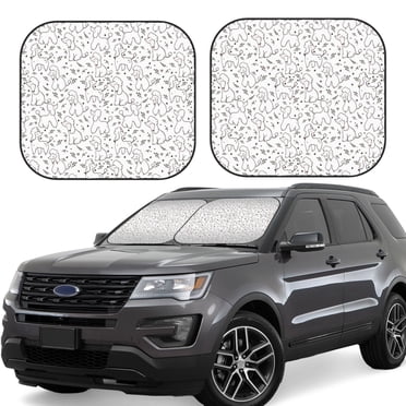 Vsdgher Poodle Dog Print Car Windshield Sun Shade, Reflective Sunshade Window Sunshade Sun Visor Protector Fit for Cars,Trucks,SUVs-Small