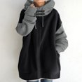 thumbnail image 2 of Women‘s Colorblock Loose Fit Hooded Zipper Long Sleeve Sweatshirt, 2 of 5