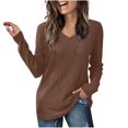 thumbnail image 1 of yoeyez Tunique en Tricot pour Femmes, Chandails à Manches Torsadées Patchwork, Col Ras du Cou Raglan, Chemises à Manches Longues, Hauts Mode Automne 2024, Café, TG, 1 of 6