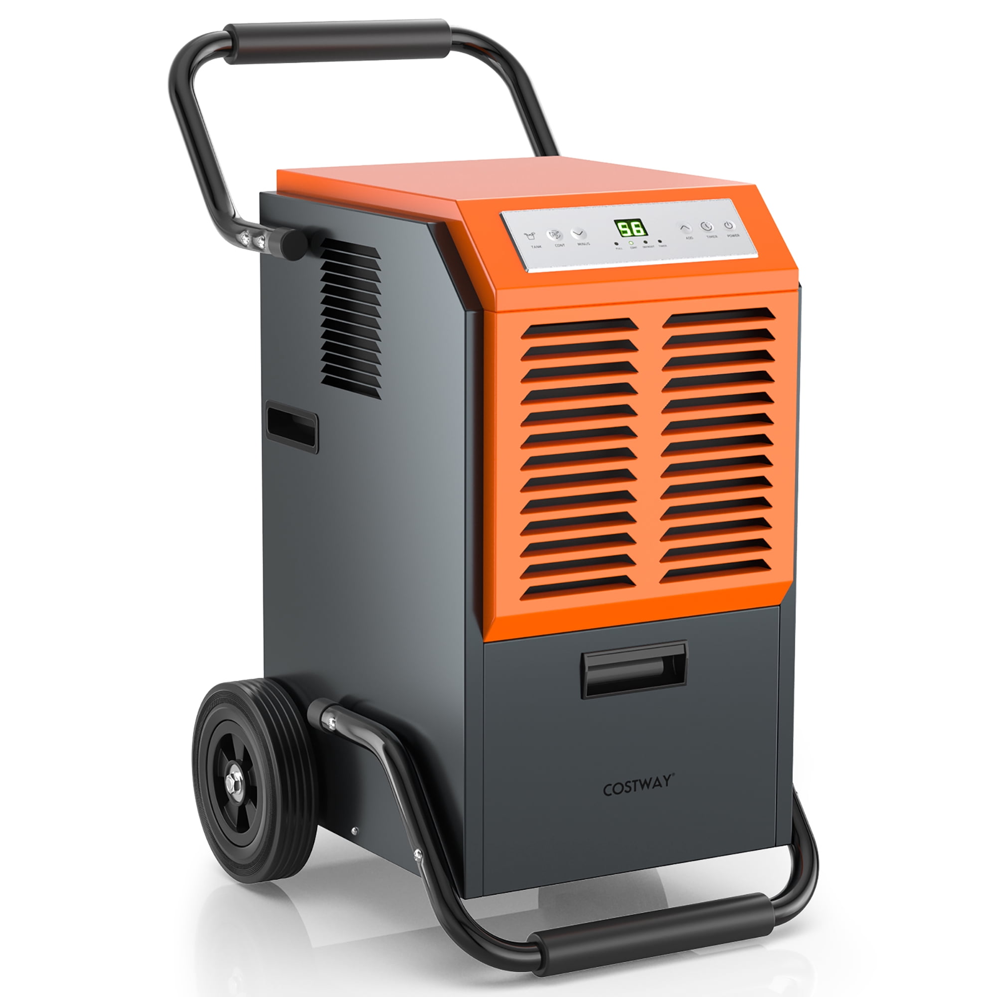 Déshumidificateur commercial portable Costway 163 PPD avec réservoir d'eau et tuyau de drainage pour sous-sol