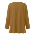 thumbnail image 5 of Breezora Tunique à Col Rond Oversize pour Femmes, Manches Longues, Chemise Rayée, Blouse Douce à Coupe Ample, Tenue Décontractée Décontractée, Confort Quotidien 2026, Taille P, Jaune, 5 of 5