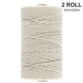 thumbnail image 3 of tredstone 3mm 4mm 5mm 6mm Macrame Rope Twisted String Cotton Cord For Handmade Natural Beige Rope DIY Home Wedding Accessories Gift 2pcs 3mm*200M, 3 of 6