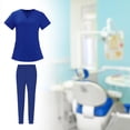 thumbnail image 2 of TISHITA Nursing Scrub Set Comfortable Breathable with Pockets Fashion Tops Pants Bright Blue S, 2 of 8