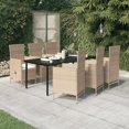 thumbnail image 1 of vidaXL 7 Piece Garden Dining Set with Cushions Beige, 1 of 5
