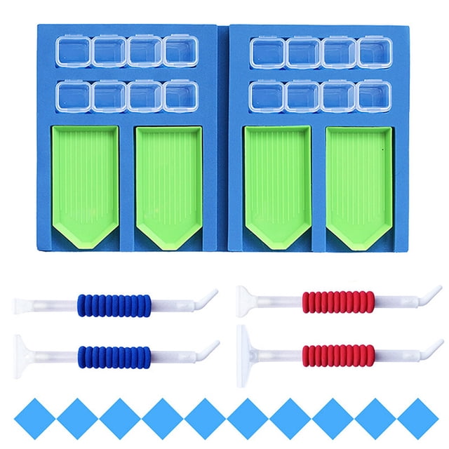Diamond Painting Tray Sponge Point Drill Organizer Foldable Storage Tray Diamond Diamond Painting Storage Tray, Blue 3