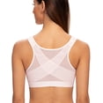 thumbnail image 1 of MELENECA Soutien-Gorge Posture Sans Armatures à Fermeture devant pour Femme Rose Doux 34C, 1 of 4