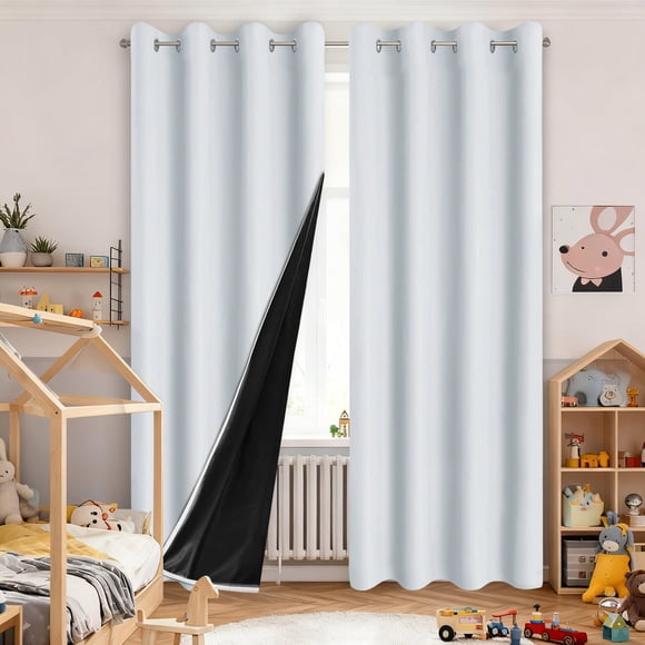 Modern Thermal Insulated Room Darkening Curtains For Living Room And Bedroom Noise Reducing Window Drapes In Solid Design