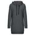 thumbnail image 5 of BADHUB Liquidation de Chandails à Capuchon pour Femmes Robe à Capuchon Surdimensionnée à Manches Longues avec Cordon, Robe Chandail à Capuchon de Couleur Unie Tunique Décontractée Ample avec Poches Offres des Fêtes, 5 of 5