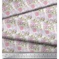 thumbnail image 2 of Soimoi Poly Georgette Fabric Leaves & Rose Flower Print Fabric by Yard 52 Inch Wide, 2 of 3