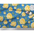 thumbnail image 1 of Soimoi Tissu Georgette Viscose Feuilles & Roses Imprimé Floral 1 Yard 42 Pouces de Large, 1 of 3