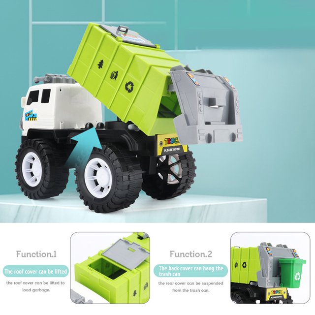 Garbage Truck With 4 Trash Sorting Cans Sanitation Truck Car Garbage Trucks Garbage Truck With 4 Trash Sorting Cans For Kids Sanitation Truck Car Garbage Trucks Playset Toy