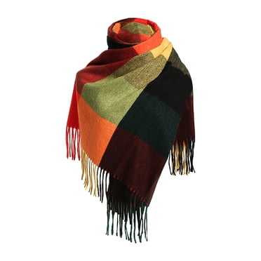 Ladies Scarf Striped Color Plaid Shawl Elegant Ladies Style Warm Comfortable Autumn And Winter Scarf