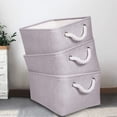 thumbnail image 2 of Panxico Home Textile Storage Canvas Fabric Foldable Basket Laundry Storage Baskets with Handles For Toys Gray 36, 2 of 5