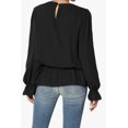 thumbnail image 2 of TheMogan Blouse en Chiffon à Manches Longues Bouffantes pour Femmes, Taille Froncée, Volants, Peplum, 2 of 7