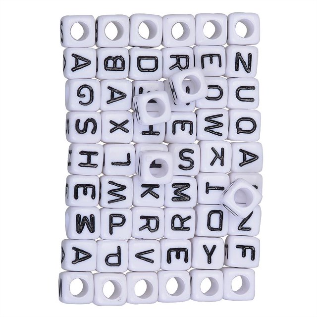 jifeng 200pcs Acrylic Alphabet Spacer Beads Square Spacer Jewelry Making Accessory DIY 1
